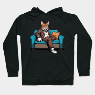 Bengal Cat Enjoying a Cup of Hot Chocolate Hoodie